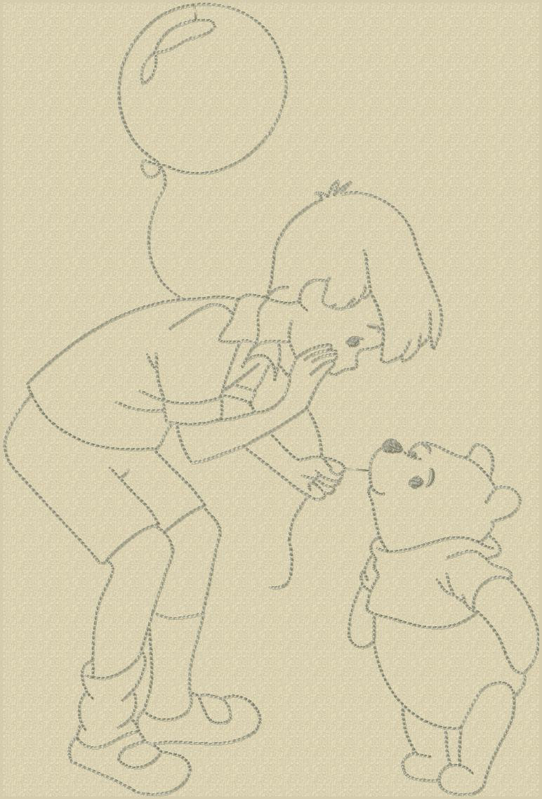 Pooh and Christopher Robin Embroidery Outline Bundle (digital Download ...