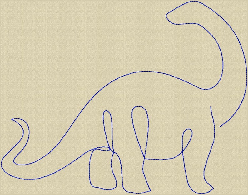 Pacchetto dinosauro x4 ciascuno in quattro dimensioni Disegno ricamo, Ricamo macchina, Line Art. Conteggio punti basso. 1 colore. immagine 6