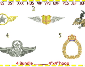 Badge emblem Bundle Embroidery Design, Machine Embroidery, 4x4 hoop