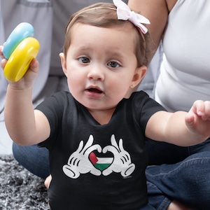 Baby of kinder PALESTINA T-shirt Cartoon vlag LIEFDE Vrede, jongens meisjes baby's