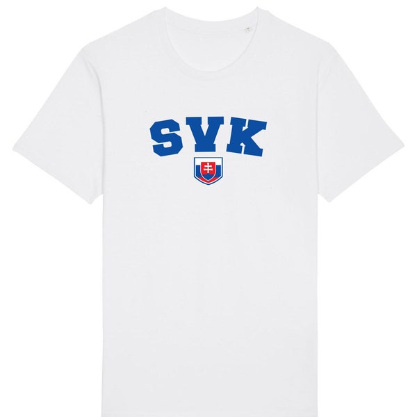 Slovakia SVK T-Shirt, Adults Kids Baby Family Country, Organic Cotton Football Sports