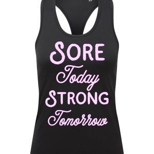 Womens Performance Slim Racerback Vest, ACTIVEWEAR Sore Today Strong Tomorrow, Recycled Polyester Running TriDri