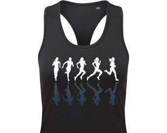 Damen Performance Slim Racerback Weste, ACTIVEWEAR Damen Lauf Reflection, Recyceltes Polyester Laufen TriDri