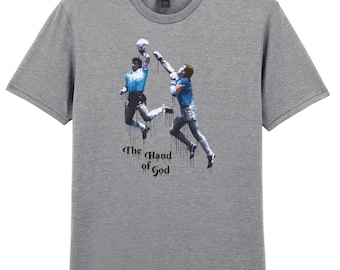 Diego Maradona Football T-Shirt, Hand Of God, Personalised Option World Cup 2026