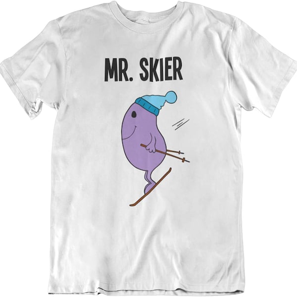 MR SKIER - Mens Skiing Organic Cotton T-Shirt Sustainable Gift For Him