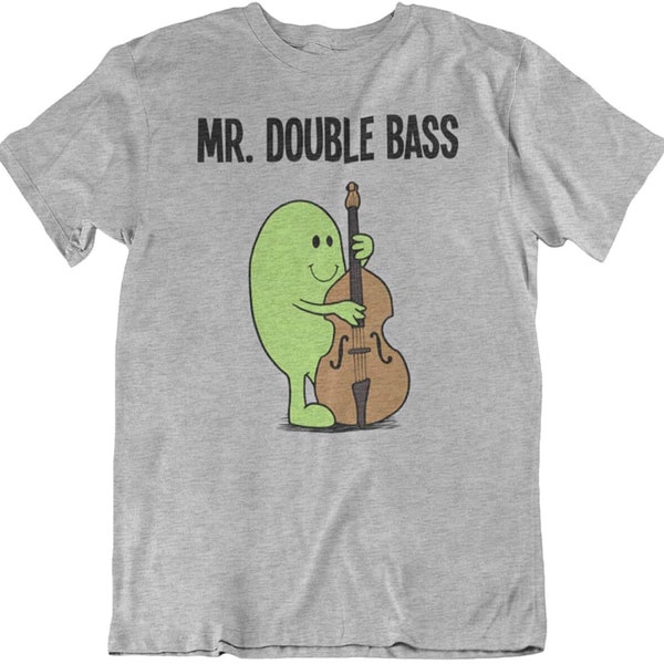 MR DOUBLE BASS - Homme Musicien T-shirt en coton biologique cadeau durable pour lui