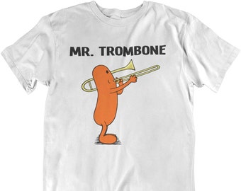 Mr Trombone - Mens Musical Instrument Sustainable Gift Organic Cotton T-Shirt