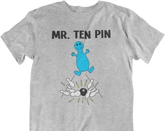 MR Ten Pin Mens Bowling Gift Organic Cotton T-Shirt Sustainable Gift