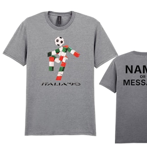 Italia 90 Football World Cup T-Shirt, Personalised Option Unisex Fit