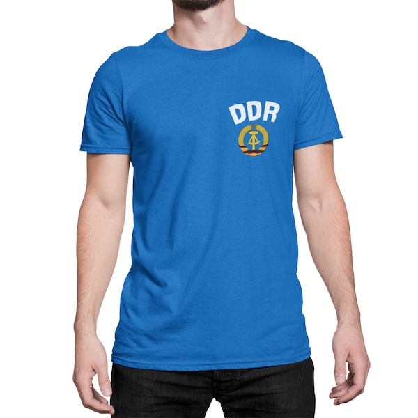 DDR Ddr Brust Logo - Herren Damen Unisex Fußball Patriotic GERMAN Bio-Baumwolle T-Shirt Nachhaltiges Geschenk