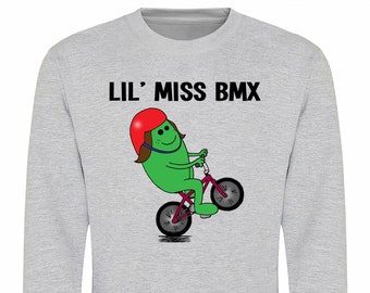 Lil Miss BMX Kids Sweatshirt, Premium Quality Christmas Mountain Biking Gift For Girls