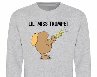 Lil Miss Trumpet Kids Sweatshirt, Premium Quality Christmas Gift For Girls