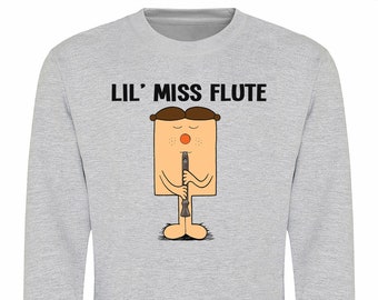 Lil Miss Flute Kids Sweatshirt, Premium Quality Christmas Gift For Girls