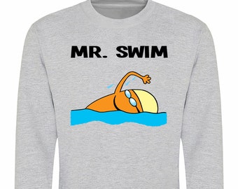 MR Swim Kids Sweatshirt, Premium Quality Christmas Swimming Gift For Boys