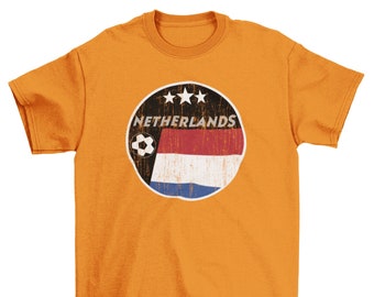 Netherlands Football T-Shirt, Adults Kids, Retro Circle World Cup 2026