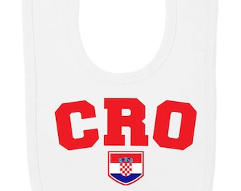 Croatia CRO Football Bib, Baby Boys Girls Soft Cotton, World Cup 2026