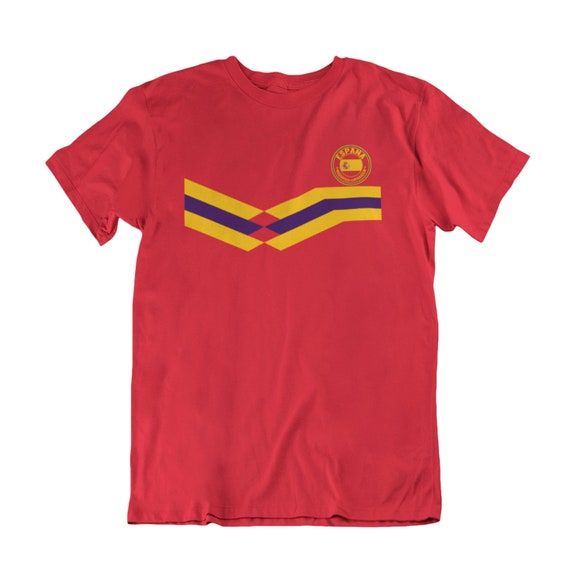 Mens Spain Football T-Shirt, New Style Retro Strip Womens World Cup 2026