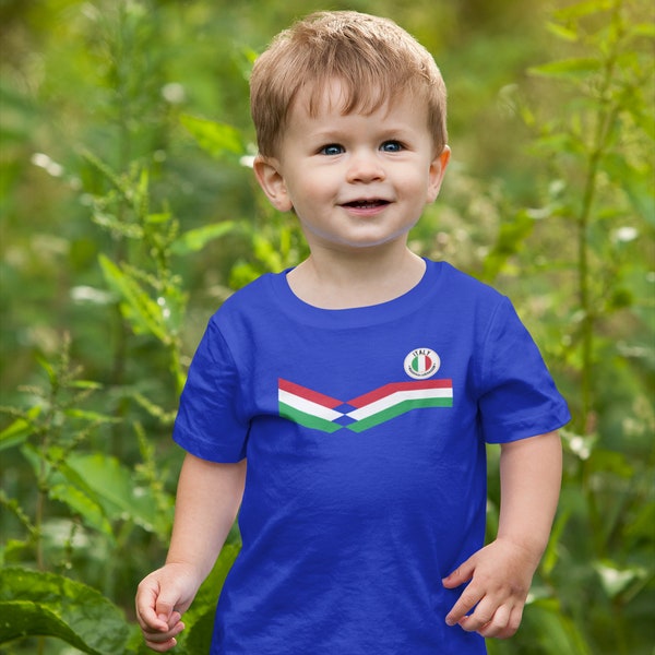 BABY ITALY Football T-Shirt, Boys Girls Babys Unisex Fit Kit Strip Sustainable Gift  Organic Cotton