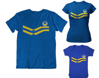 Ukraine Football T-Shirt, Adults Kids Baby, New Style Retro Strip Patriotic Gift
