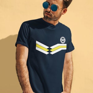 Heren Schotland voetbal T-shirt, nieuwe stijl retro strip