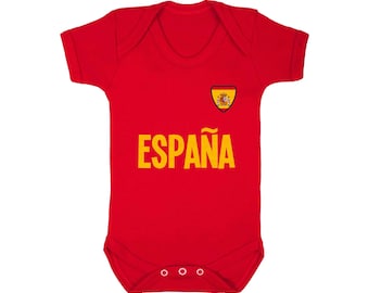 Espana Baby Grow Football Kit Style – Spain World Cup 2026 Baby Bodysuit