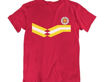 Mens North Macedonia Football T-Shirt, New Style Retro Strip Patriotic Gift