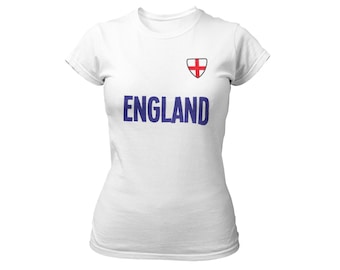 ENGLAND Football T-Shirt ,World Cup 2026 Ladies or Kids Country Badge