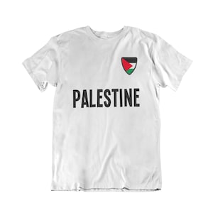 PALESTINE Football T-Shirt Country Name Badge, Mens Womens Kids Matching  Gift
