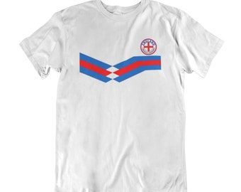 Mens England Football T-Shirt, New Style Retro Strip Sustainable Gift