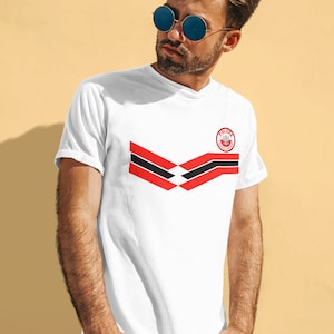 Herren Polen Fußball T-Shirt, neuer Stil Retro Streifen Vaterländisches Geschenk