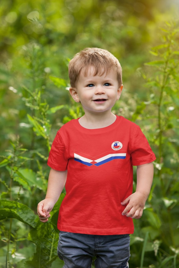 BABY CHILE Camiseta de Fútbol, Niños Niñas Bebés Unisex Fit Retro