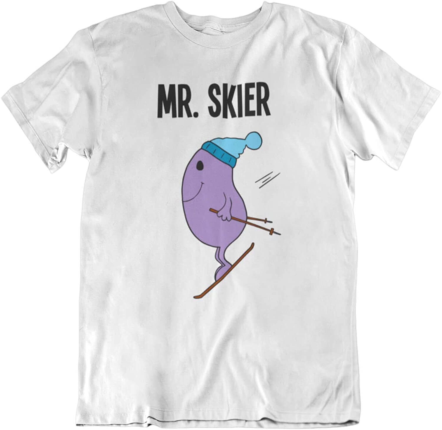 Image of Mr Skier - Mens Skiing Organic Cotton T-Shirt Christmas Gift For Him