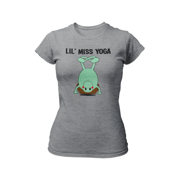 Lil Miss Yoga T-Shirt Organic Cotton, Sustainable Fitness Gift for Ladies