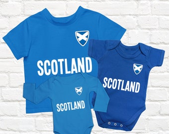 Scotland Style Personnalisé Football Baby Grow Enfants T-shirt Cadeau 