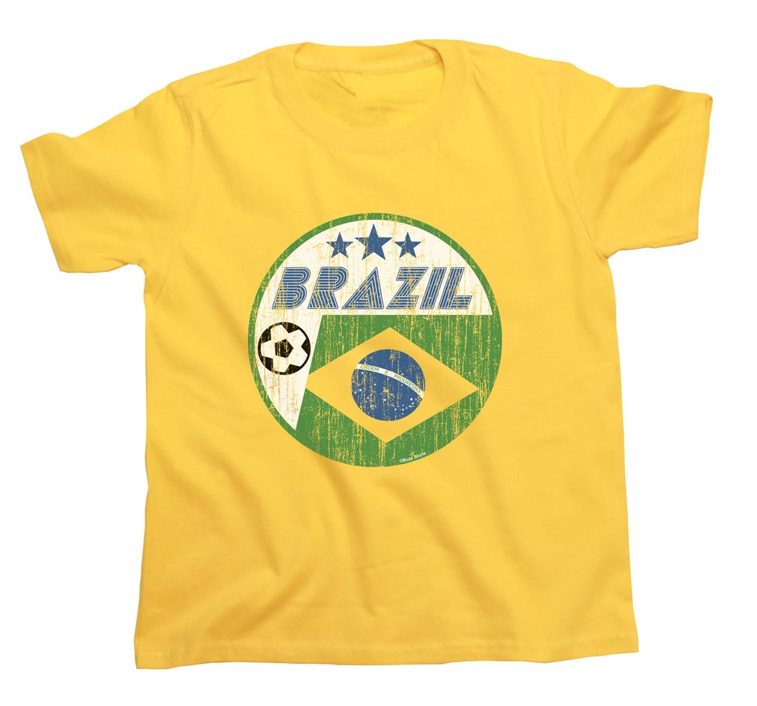 Brazil Délavé Drapeau Hommes T-Shirt Brésil Football Brésilien Cadeau