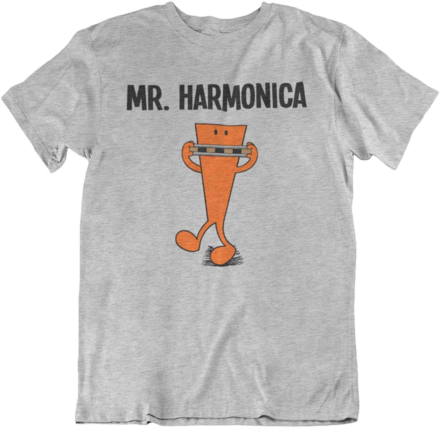 Image of Mr Harmonica - Mens Musical Instrument Gift Organic Cotton T-Shirt