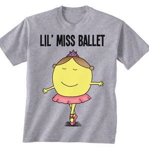 Lil Miss Ballet Kids T-Shirt Organic Cotton, Sustainable Ballet Dancing Gift For Girls