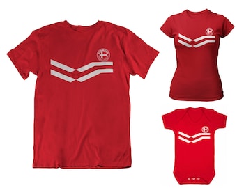 Denmark Football T-Shirt, Adults Kids Baby, New Style Retro Strip Womens Sustainable Gift