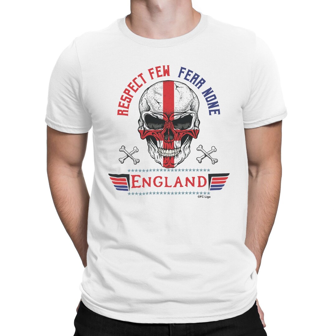 ENGLAND Football Tshirt, ORGANIC Cotton, Respect Few Fear None