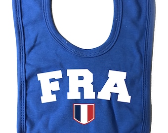 France FRA Football Bib, Baby Boys Girls Soft Cotton, Francais World Cup 2026