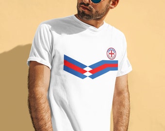 Mens England Football T-Shirt, New Style Retro Strip Sustainable Gift