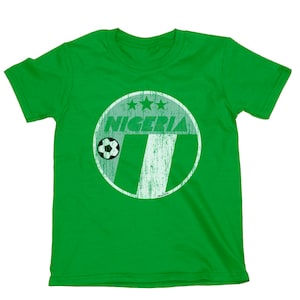 NIGERIA Football T-Shirt, Adults Kids, Retro Flag Circle Patriotic Gift