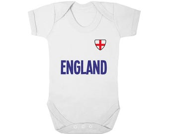 England Baby Grow Football Kit Style – English World Cup 2026 Bodysuit