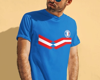 Mens France Football T-Shirt, World Cup 2026 Retro Strip