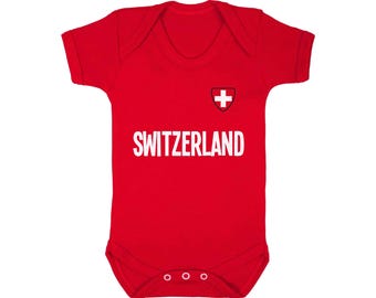 Switzerland Baby Grow Football Kit Style – Suisse World Cup 2026 Baby Bodysuit