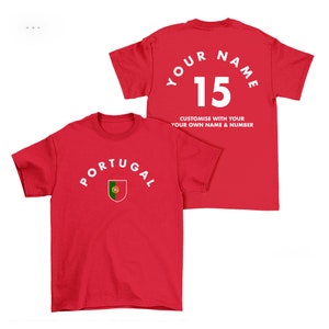 Portugal Personalised T-Shirt, Name/Number Adults Kids Baby Family, Portuguese Football Sports