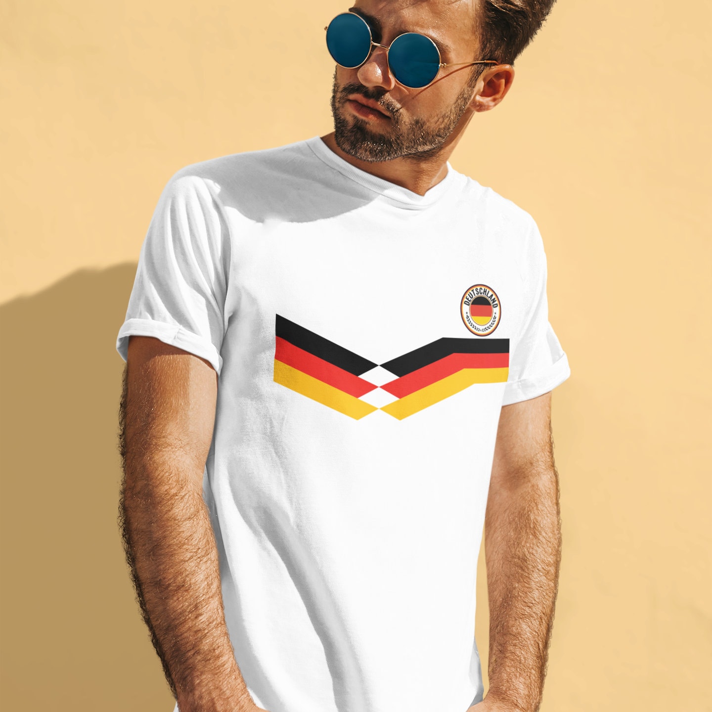jøde sadel mærke navn Mens Germany Football T-shirt New Style Retro Strip - Etsy