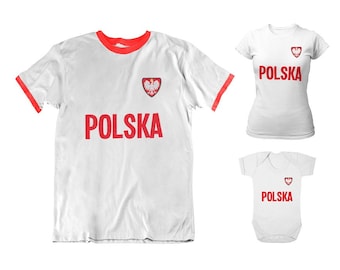 Poland Football T-Shirt, Adults Kids Baby, Country Badge World Cup 2026
