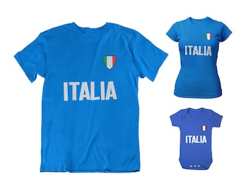 Italy Football T-Shirt, Adults Kids Baby, Country Badge Womens Patriotic Gift