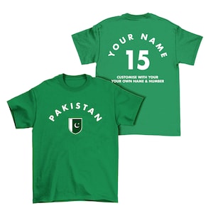 PAKISTAN Personalised T-Shirt, Name/Number Adults Kids Baby Family,  Cricket Sports